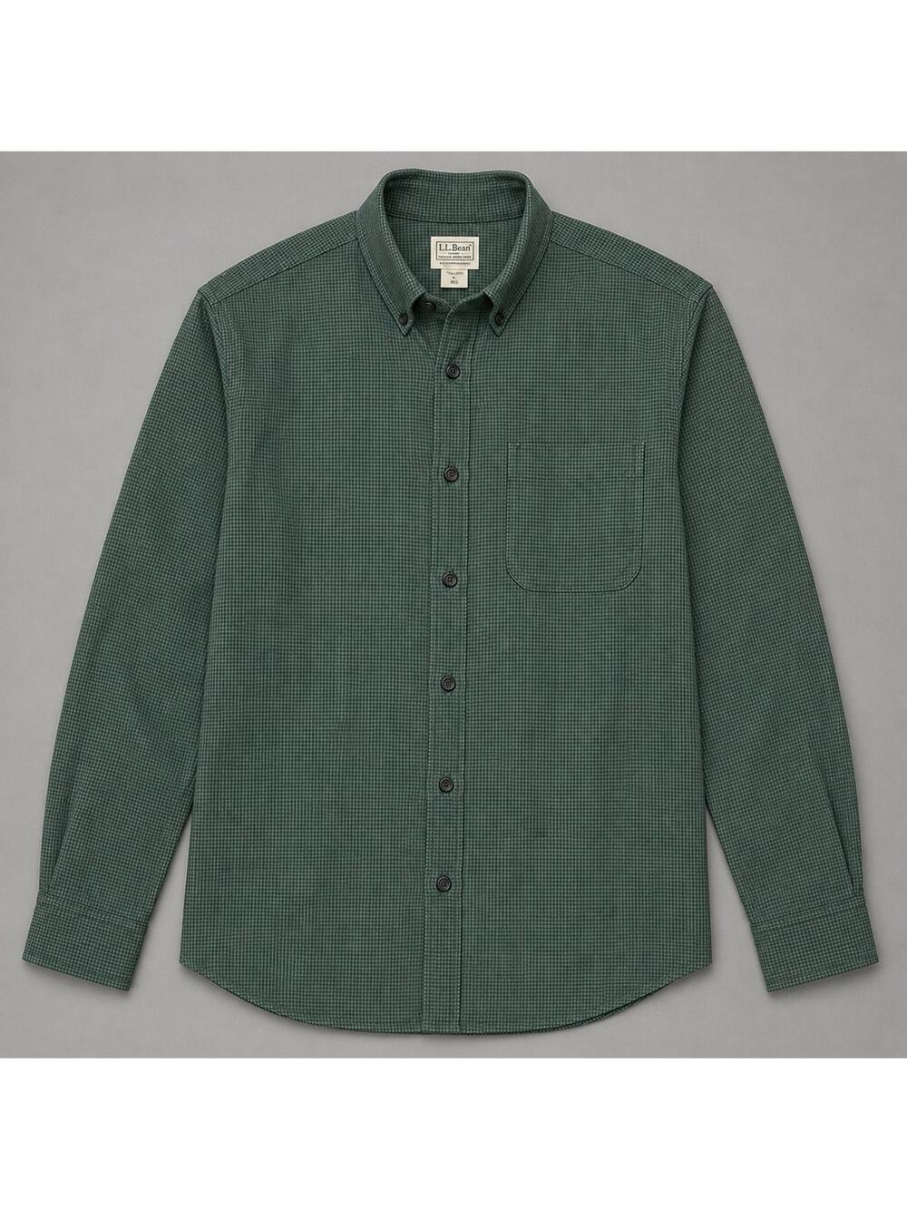 LL Bean Button Up Flannel Shirt Mens XXL Teal Green Plaid Traditional Fit 298276